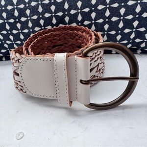 Talbots genuine leather woven cream belt NWT
SMALL